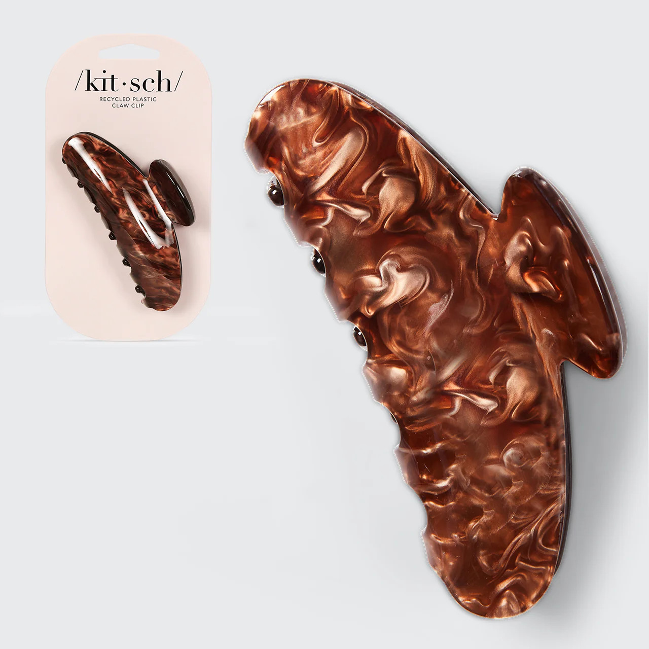 Recycled Plastic Marble Claw Clip - Brunette | Kitsch