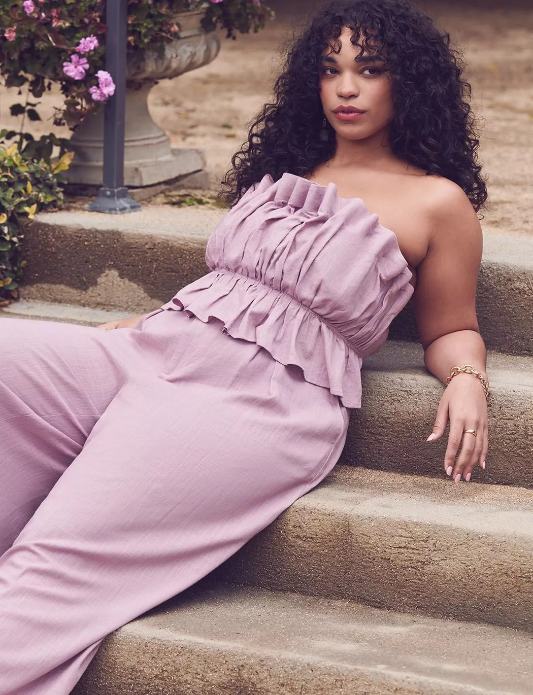 Strapless Ruffle Blouse | Eloquii