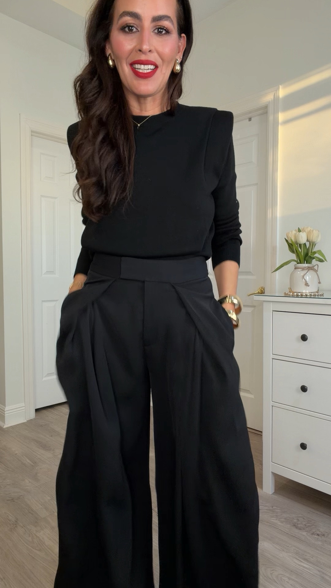 Wearing a size s in these Zara pants and top. Lipstick is the mvp.
Shoes are on sale! TTS


#LTKValentine 

#LTKSeasonal #LTKgrwm #LTKOver40