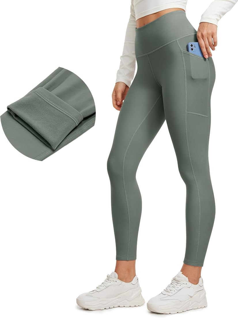 CRZ YOGA Thermal Fleece Lined Leggings Women 25'' - High Waisted Winter Workout Hiking Pants with... | Amazon (US)