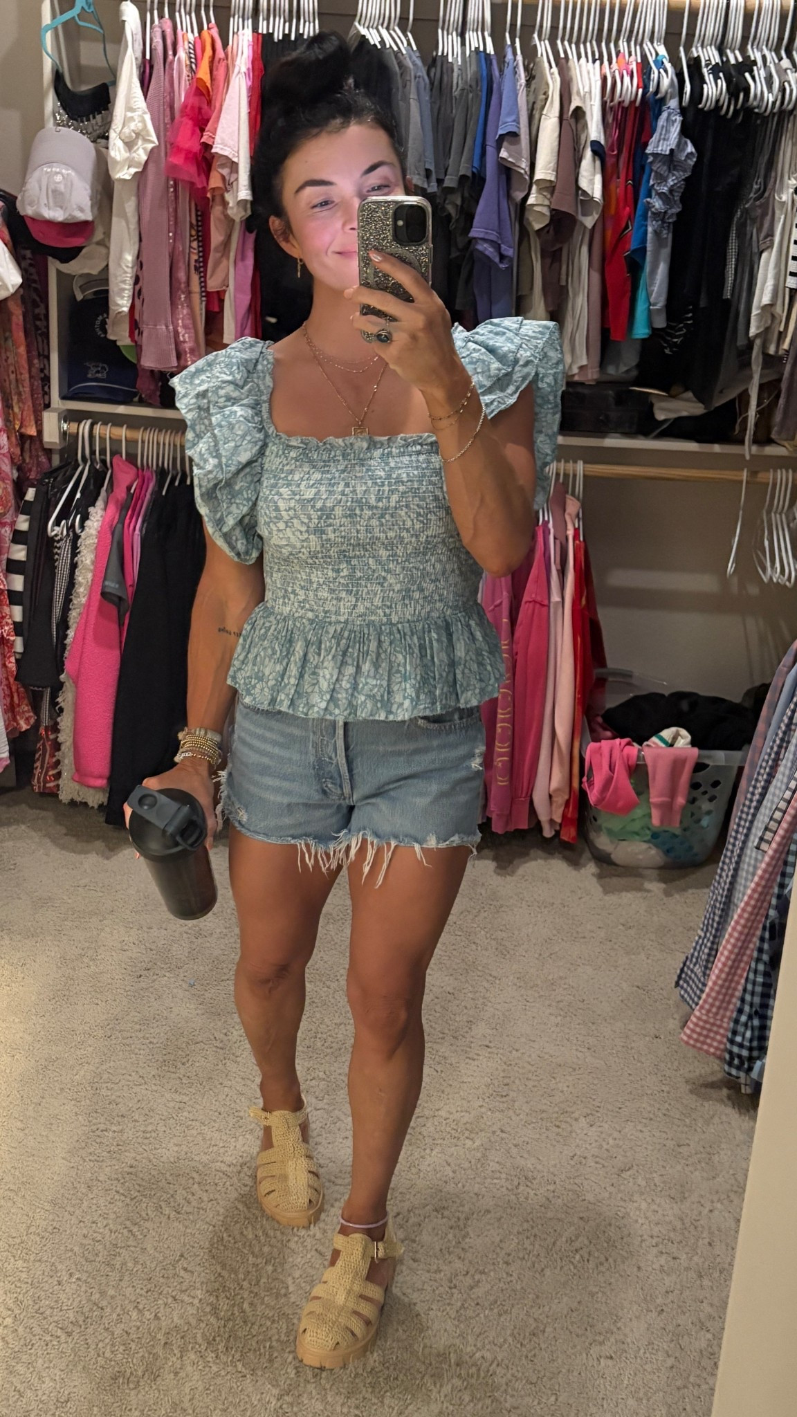 Little summer outfit!
All time FAVORITE denim shorts 🫶🏻
Shoes are TTS
Denim shorts run a tiny big or TTS. I wear a 25.

#LTKShoeCrush #LTKStyleTip #LTKPetite