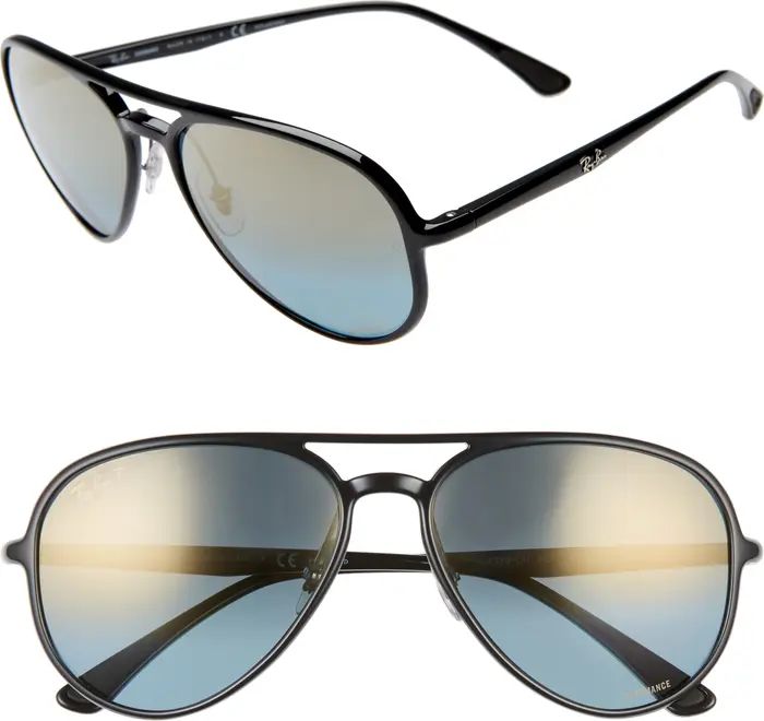 58mm Chromance Polarized Aviator Sunglasses | Nordstrom