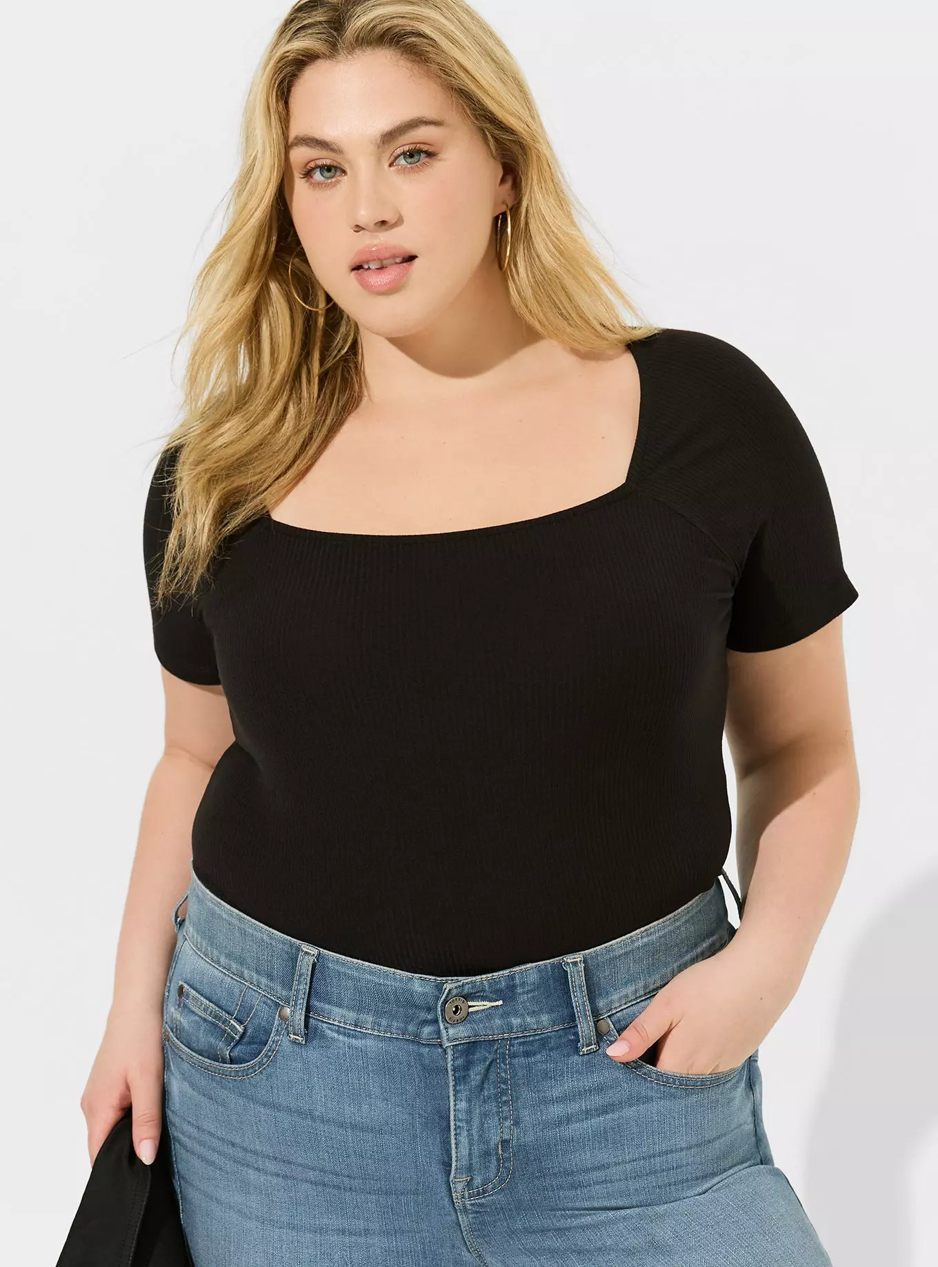 Fitted Super Soft Rib Square Neck Top | Torrid (US & Canada)