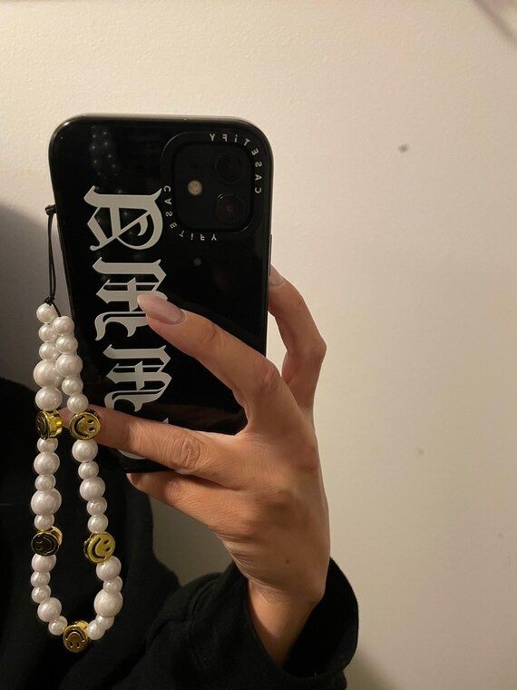 Gold Smile  Pearl Beaded Phone Charm/ Strap/ Chain I Handmade Customizable Kawaii Y2K 90s Cute | Etsy (US)