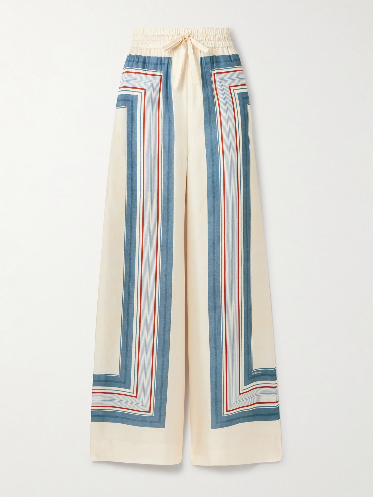 Zimmermann - Striped Silk-twill Wide-leg Pants - Blue | NET-A-PORTER (US)