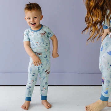 Disney Frozen Olaf & Friends Two-Piece Short Sleeve Bamboo Viscose Pajama Set | Little Sleepies