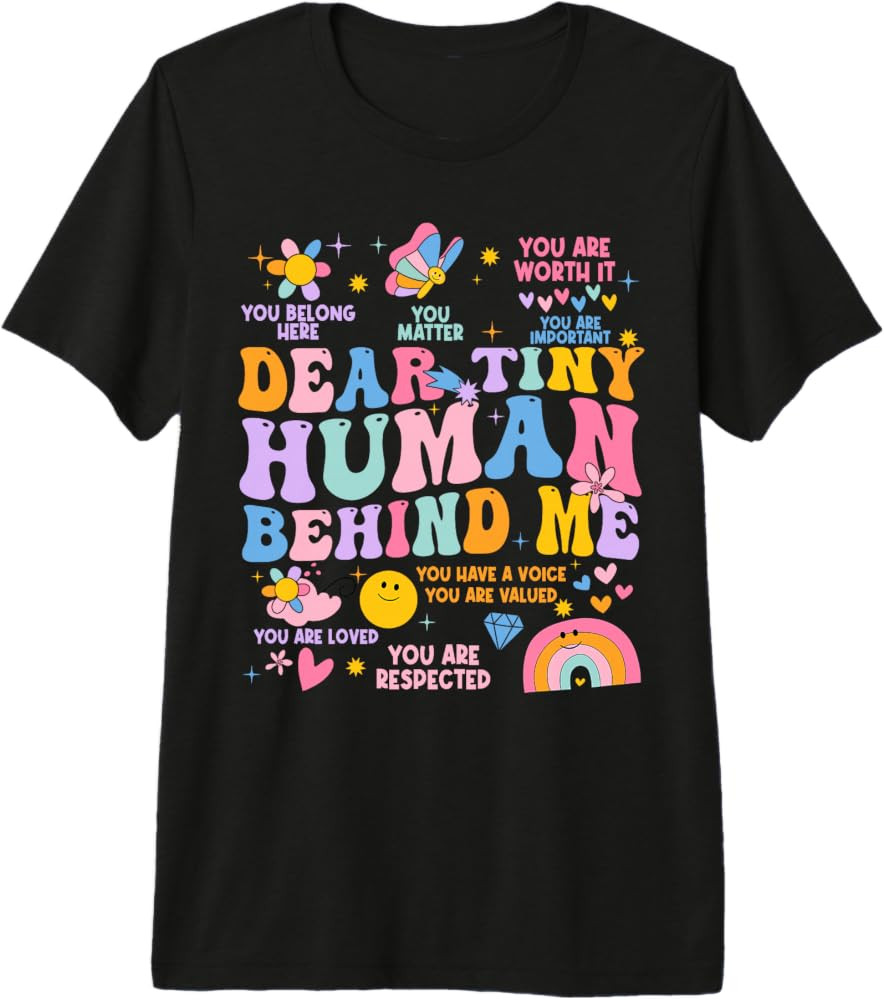 Dear Tiny Human Behind Me Kids Teacher's Day Back to School Premium Tri-Blend T-Shirt | Amazon (US)
