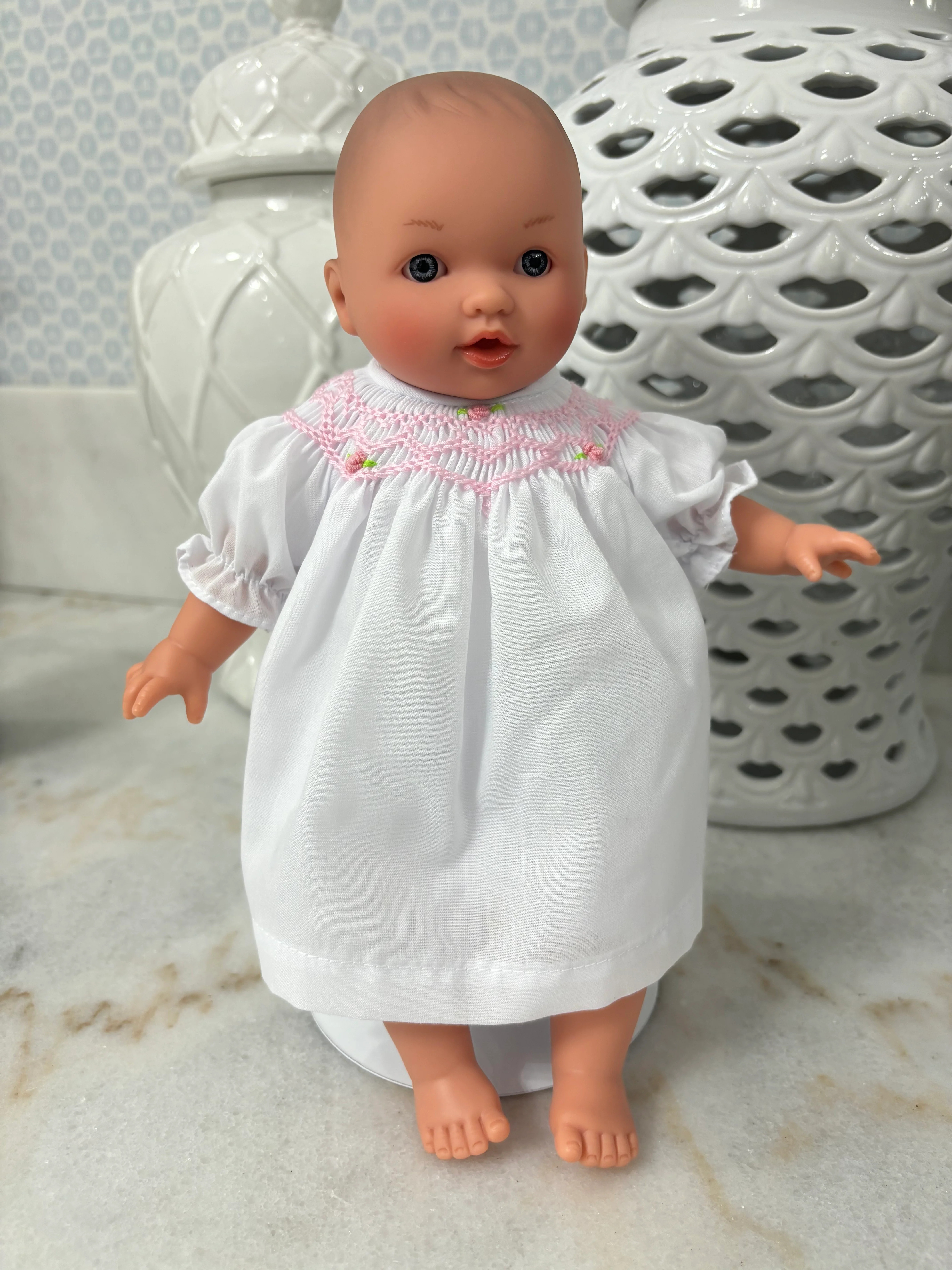 Rosalina White Dress 10" Abbey Doll (Doll, Dress, and Embroidery) | Hampton James Clothing