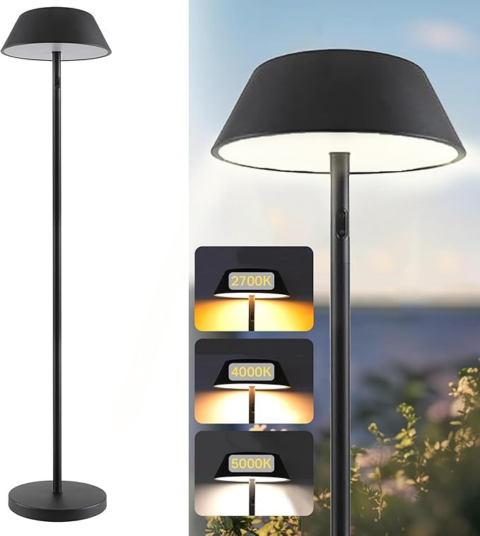 Outdoor Solar Powered Floor Lamp for Patios, Decks, Outdoor Living Spaces, Reading - Tall, Ultra ... | Amazon (US)