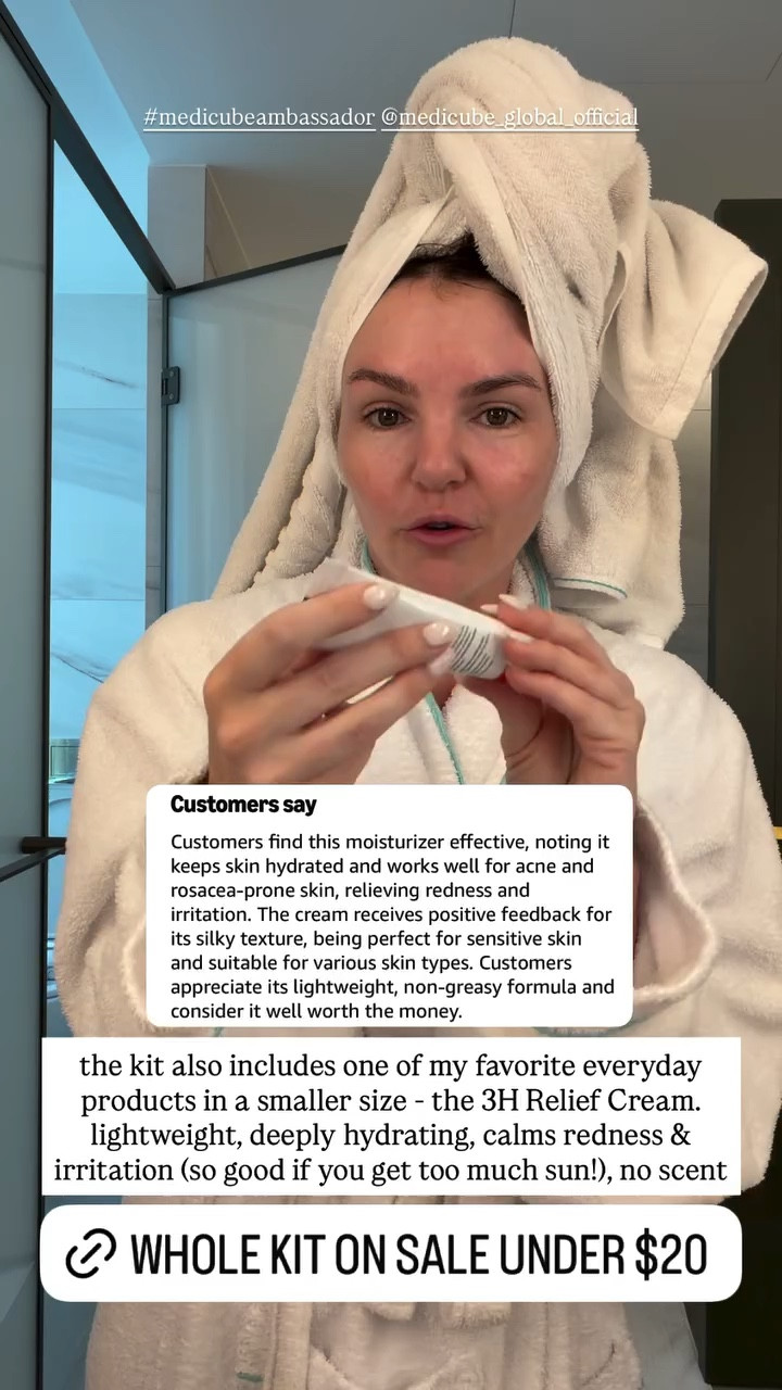the kit also includes one of my favorite everyday products in a smaller size - the 3H Relief Cream. lightweight, deeply hydrating, calms redness & irritation (so good if you get too much sun!), no scent

#LTKmorningroutine #LTKTravel #LTKBeauty