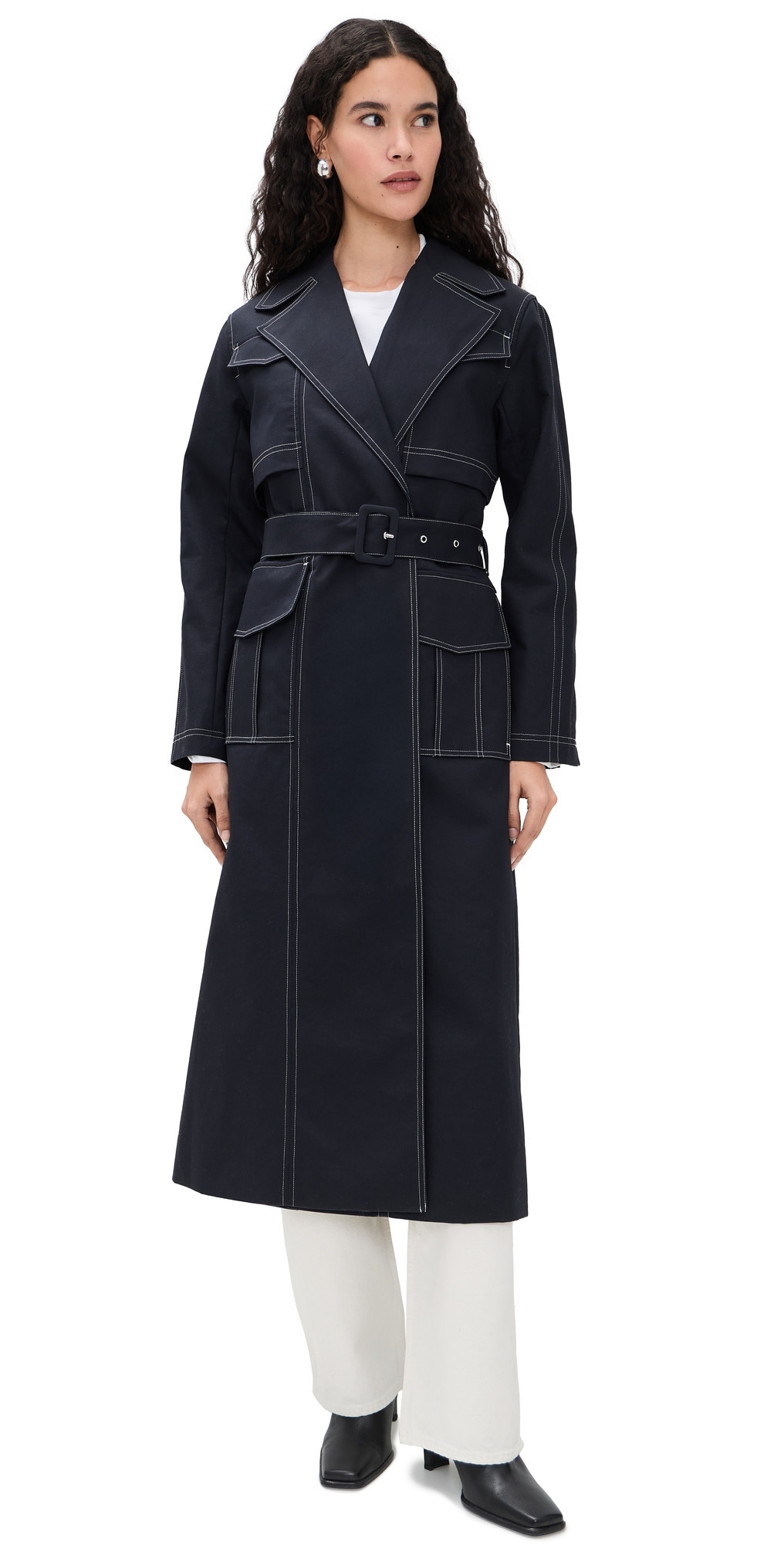 ALIGNE Elsa Trench Coat Navy 0 | Shopbop