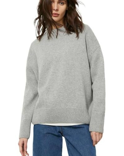 Women's Lightweight Soft Petite Crewneck Lightweight Solid Plain Sweaters Fall Winter Pullover Jumper Tops Grey | Amazon (US)