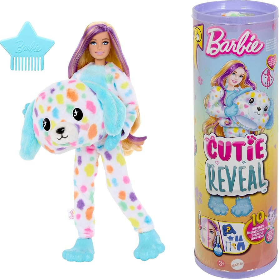 Barbie Cutie Reveal Doll & Accessories, Color Dream Series, Rainbow Dalmation Costume & 10 Surpri... | Amazon (US)