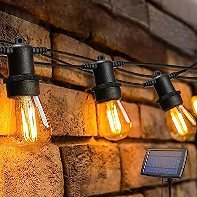OxyLED LED Solar String Lights Outdoor with 15+1 S14 LED Bulbs, 49FT Hanging Bulb String Lights S... | Amazon (US)