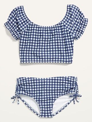 Patterned Puff-Sleeve Bikini Swim Set for Girls | Old Navy (US)