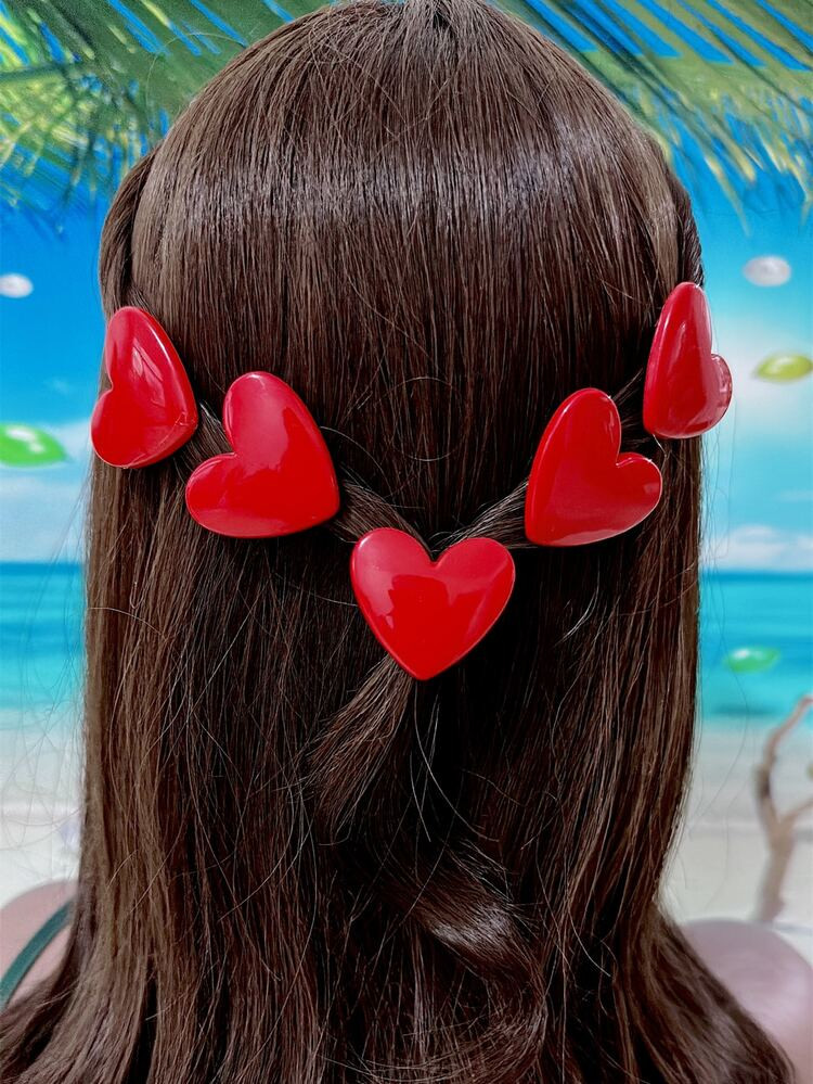 5pcs Heart Decor Alligator Hair Clip | SHEIN
