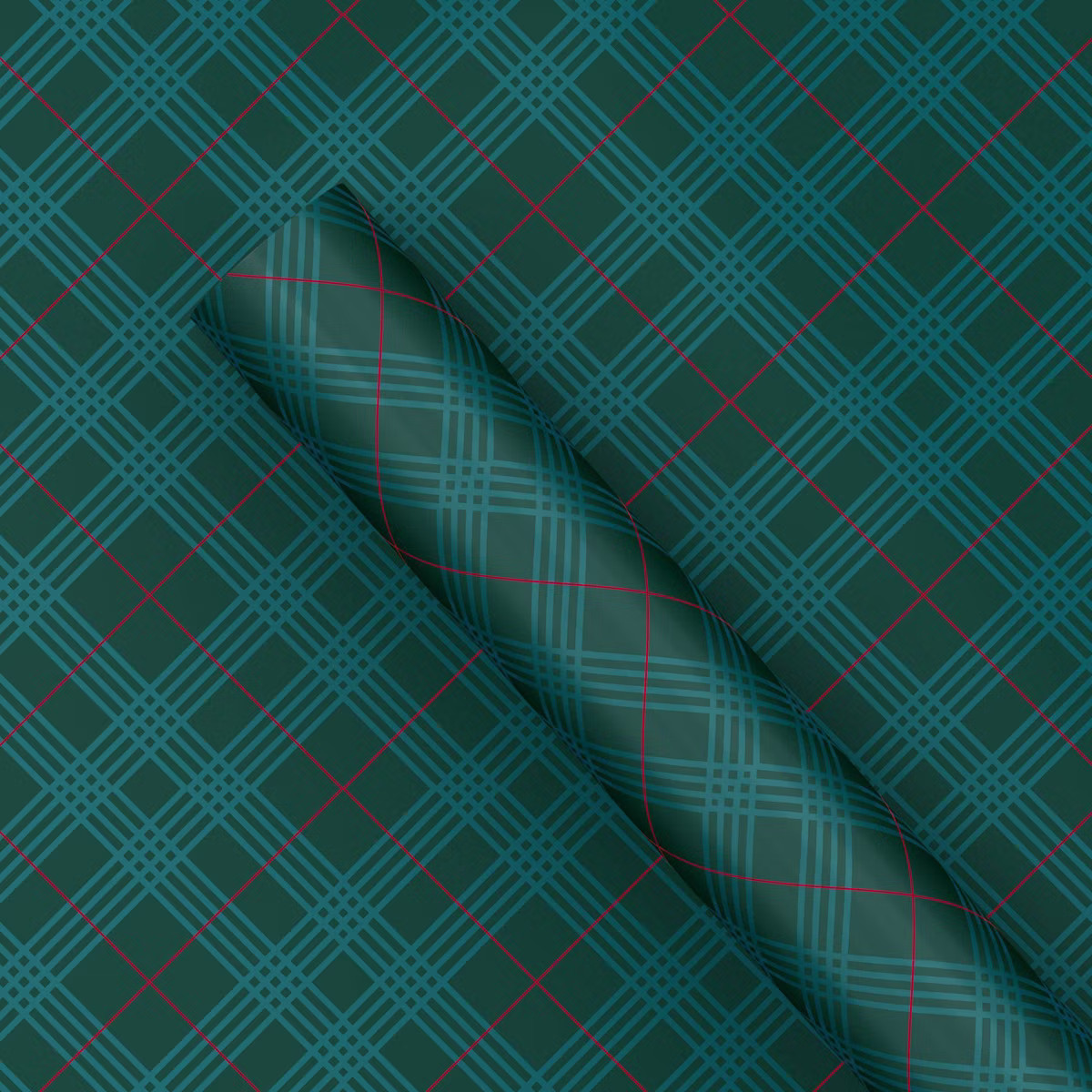 30" 25 sq ft Christmas Roll Wrap Green Plaid - Wondershop™ | Target