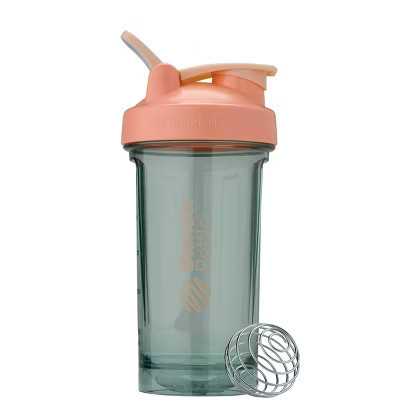 BlenderBottle 24 fl oz Energy and Sports Drink Shaker Bottle - Green/Peach | Target