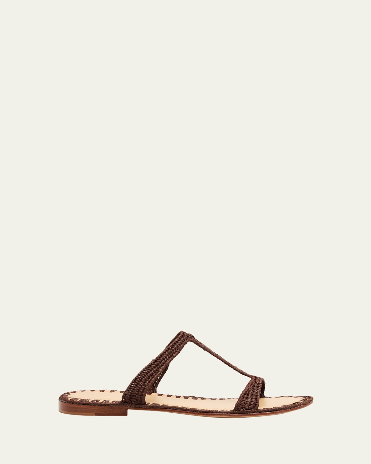 Tume Raffia T-Strap Slide Sandals | Bergdorf Goodman