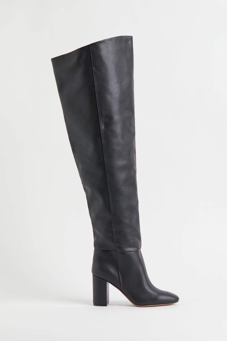 Long Boots | Black Shoes | Black Boots | Black Boots Outfit | Knee High Boots | Over Knee Boots |  | H&M (US + CA)