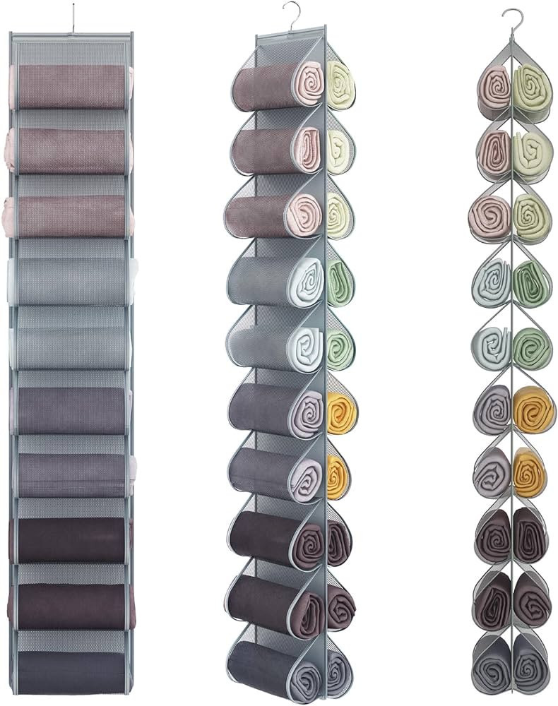 Fixwal 2 Pack Legging Storage Organizer Hanging Closet Organizer System Clothes Closets Holder wi... | Amazon (US)