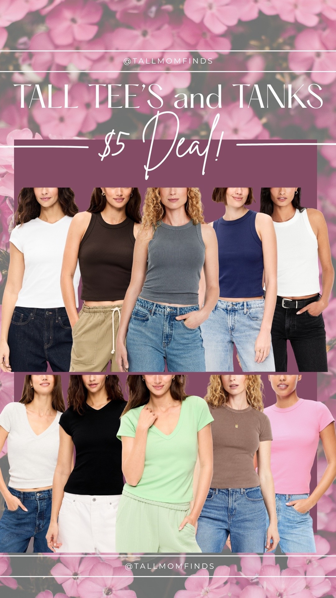 $5 tall tees & tanks?! Say less!
Perfect length, perfect fit, perfect price—don’t miss this one!

tall shirts, tall t shirts, tall tank tops, long torso tops, basic tees, fitted tanks, women’s basics, affordable fashion, summer tops

#LTKSaleAlert #LTKTall #LTKMidsize