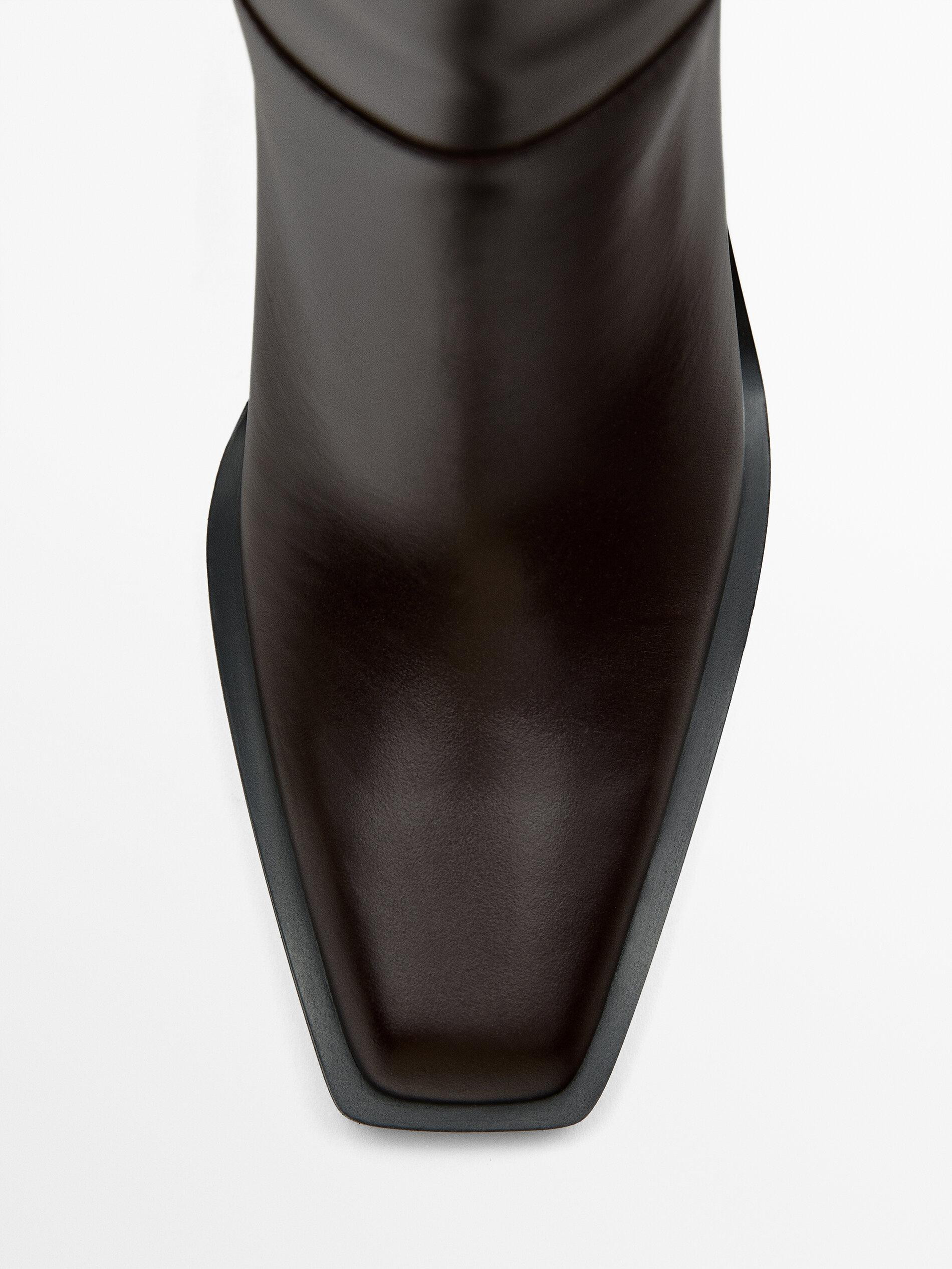 Leather high-heel boots | Massimo Dutti UK