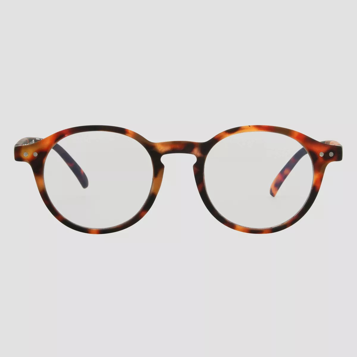 Men's Plastic Round Blue Light Filtering Glasses - Original Use™ Brown/Tortoise Print | Target
