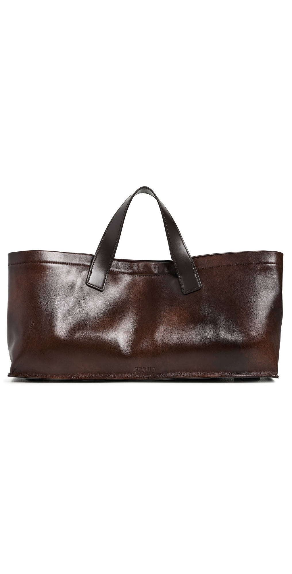 STAUD Port Tote Bag Espresso Distressed One Size | Shopbop