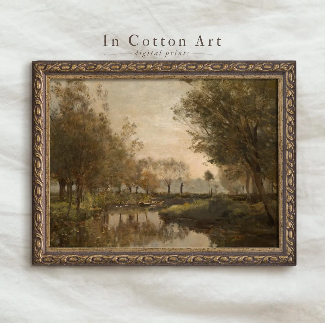 Autumn Country Landscape Oil Painting PRINTABLE / Vintage Fall Nature Art Print DIGITAL Download ... | Etsy (US)