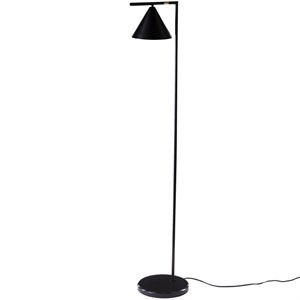 Southern Enterprises Edwin Modern Marble Base Floor Lamp in Black | Cymax