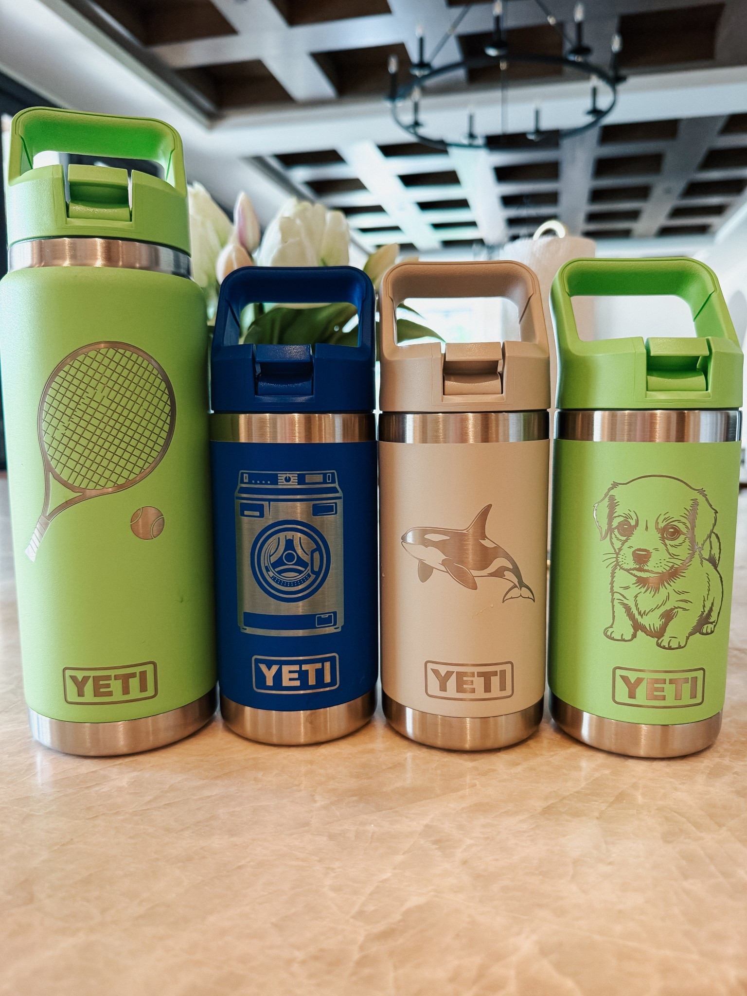 Customizable YETIS! Did you know you can have AI help you customize your water bottles? So many fun themes 