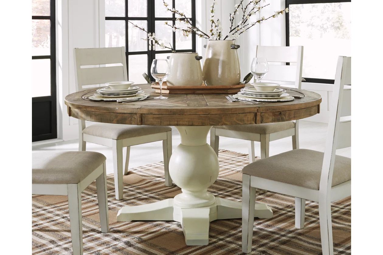 Grindleburg Round Dining Table Top with Pedestal Base | Ashley Homestore