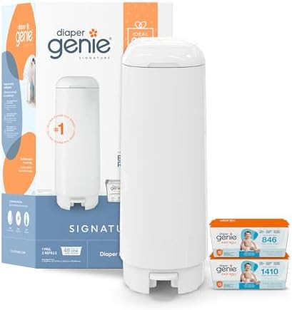 Diaper Genie Signature Gift Set | Includes Easy Roll Refill with 48 Bags | Holds Up to 2256 Newbo... | Amazon (US)