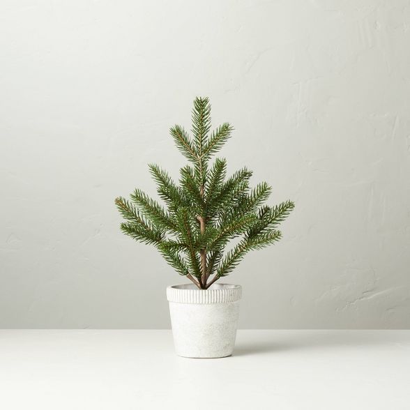 Faux Pine Tree in Washed Cement Pot - Hearth & Hand™ with Magnolia | Target