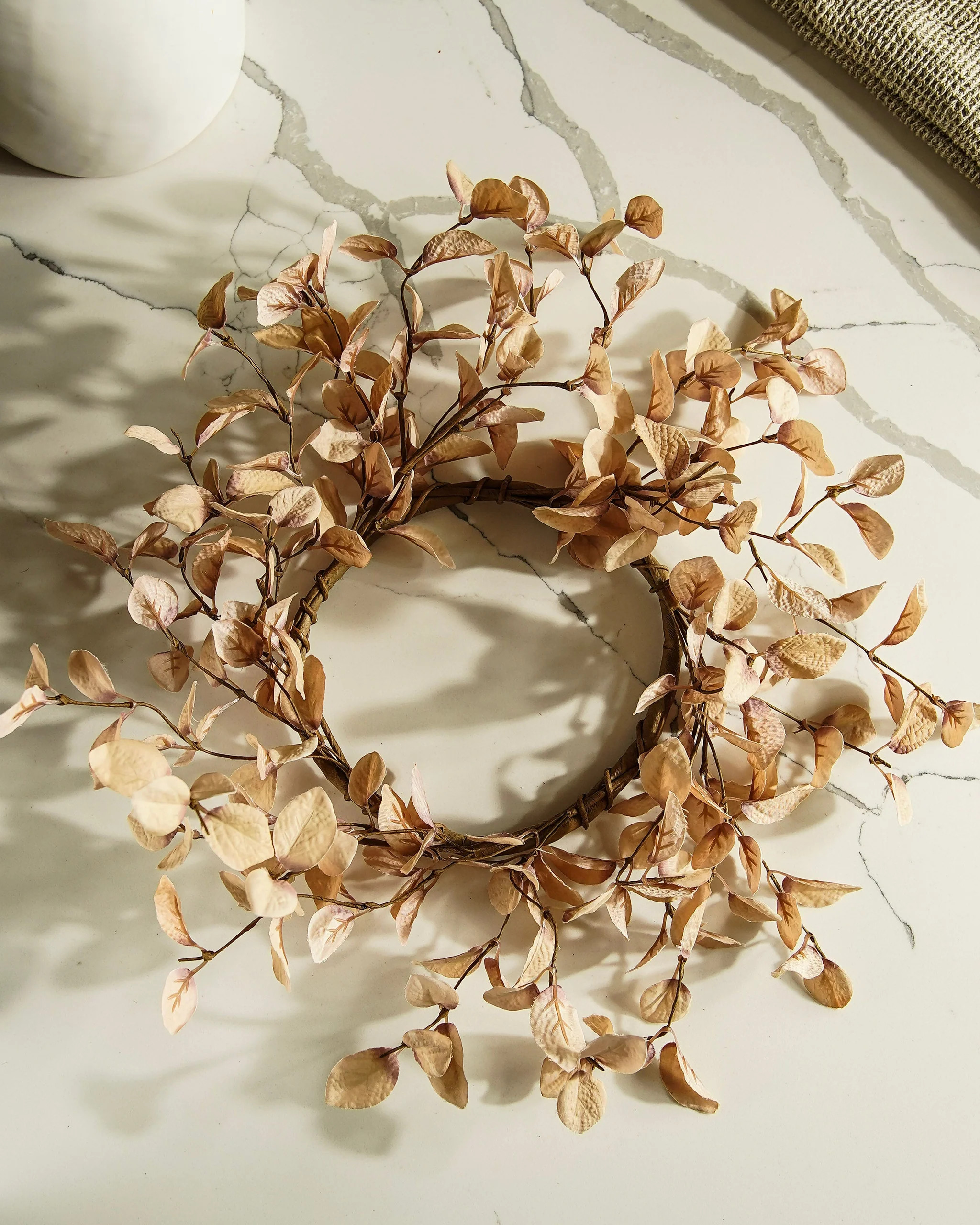 Beige Eucalyptus Candle Ring | Large | MJHome