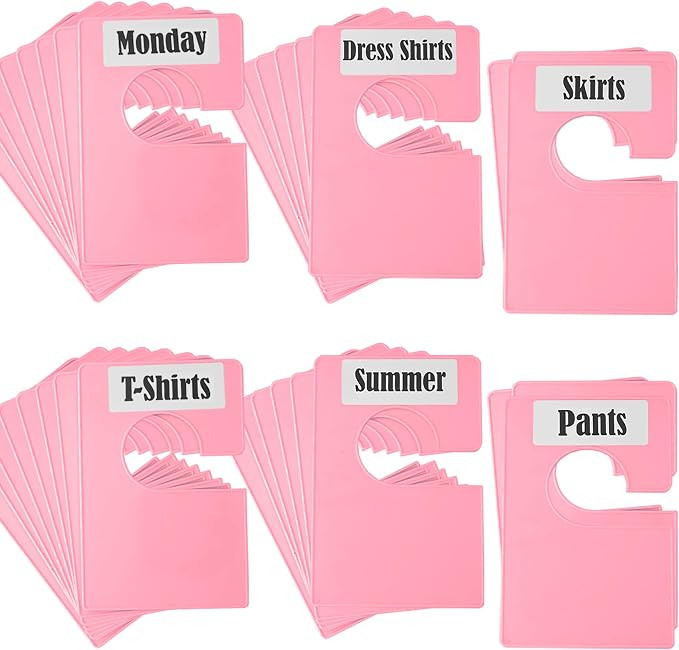 32 Pack White Clothing Rack Size Dividers Plus 75 Labels (1 Inch) and 30 Large Blank Labels, Larg... | Amazon (US)