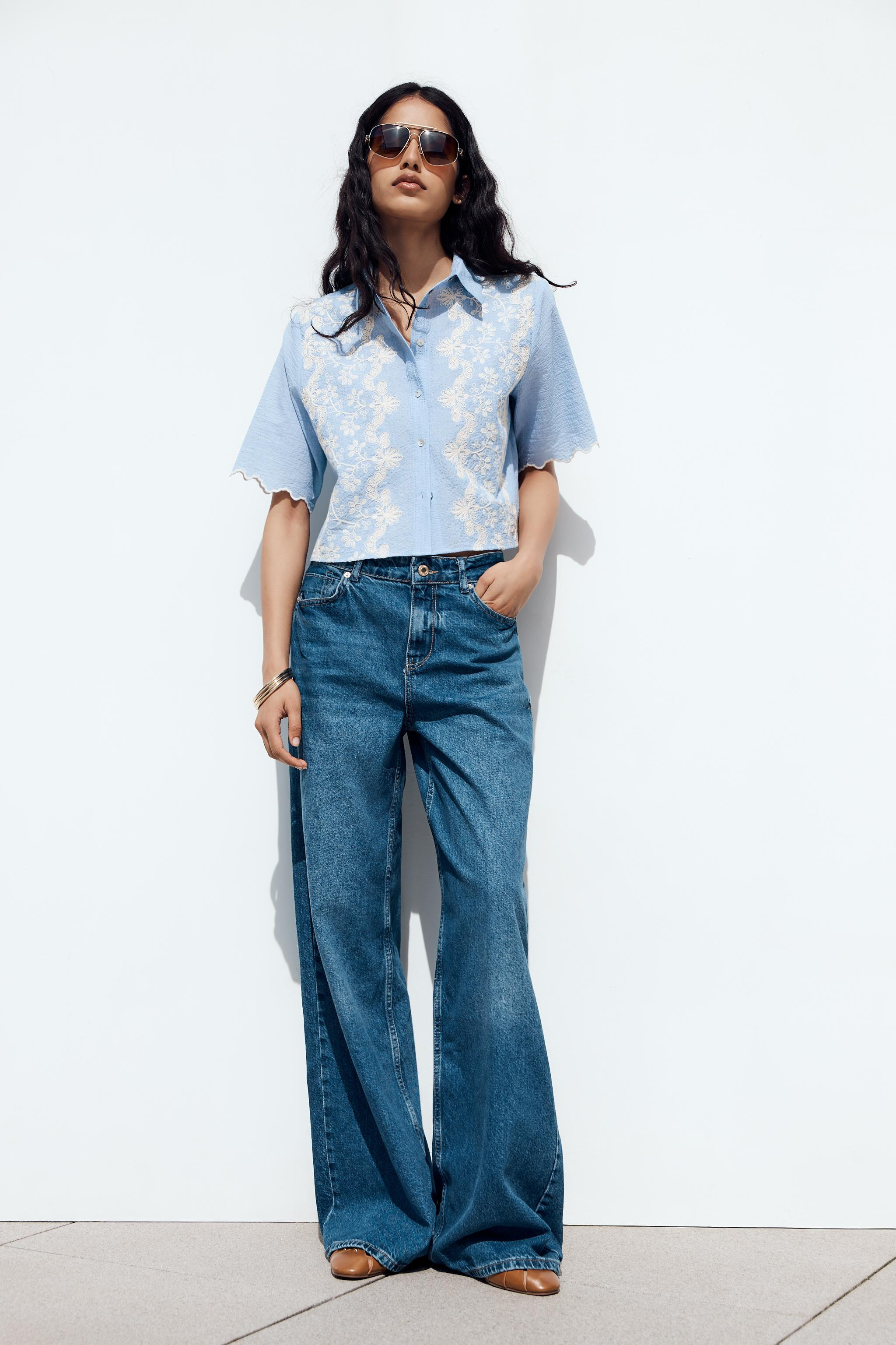EMBROIDERED SHORT SHIRT | Zara US