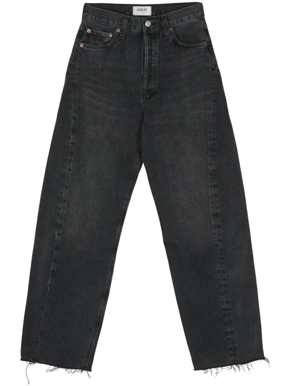 AGOLDE Luna high-rise tapered jeans - Black | Farfetch Global