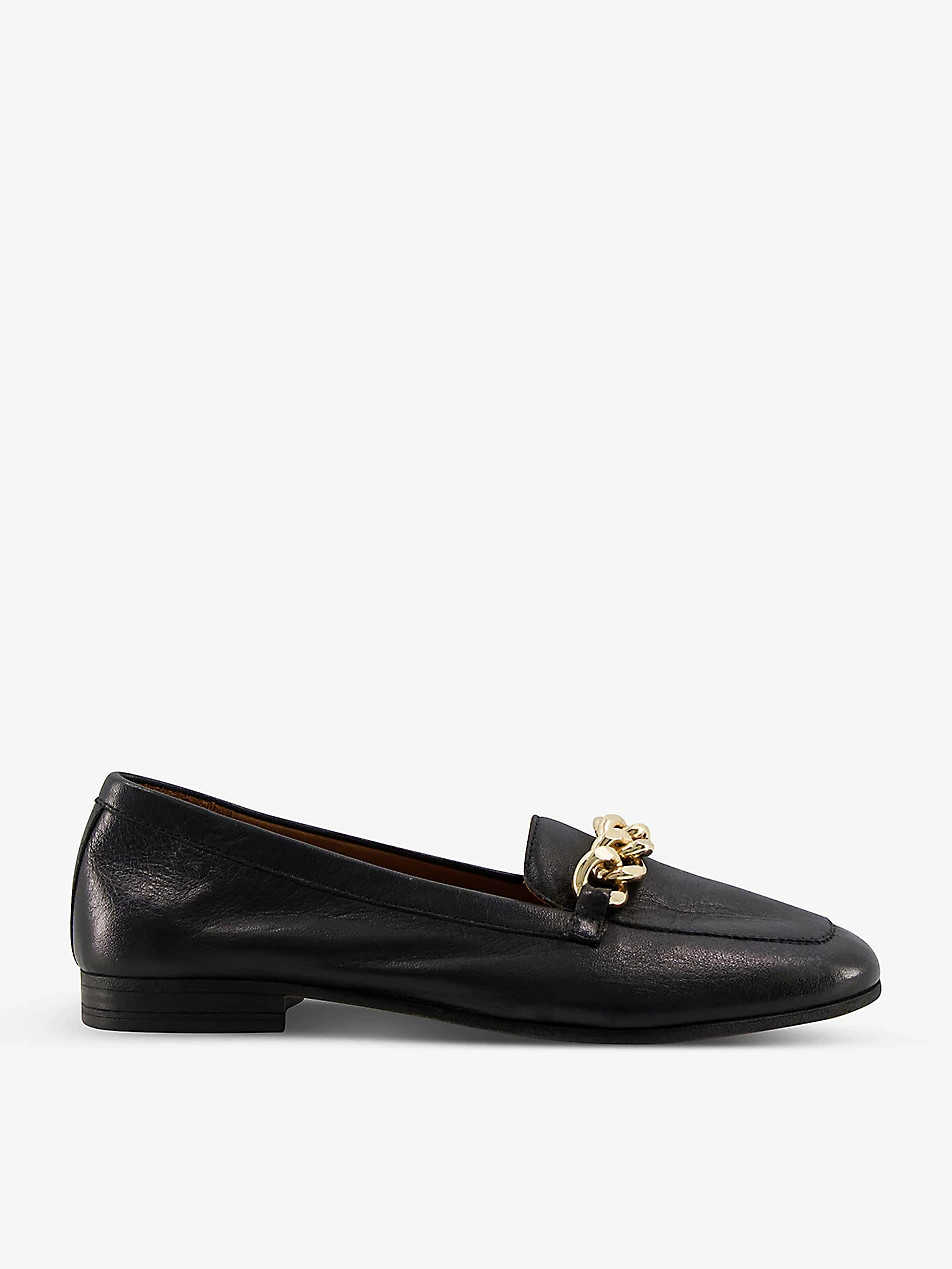 Goldsmith chain-trim leather loafers | Selfridges