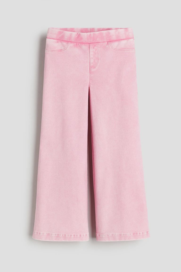 Wide Denim-look Pants - Light pink - Kids | H&M US | H&M (US + CA)