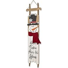 Glitzhome Outdoor Christmas Decorations Wooden Snowman Porch Sign, 42" H | Amazon (US)