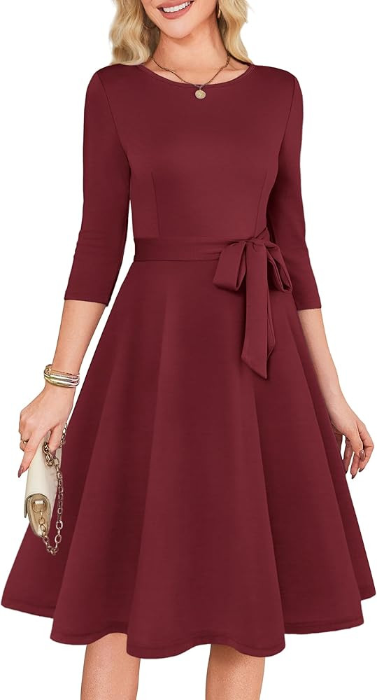 RUMIA Women's Cocktail Dresses 3/4 Sleeve Vintage Wedding Guest Dress (XS-3XL) | Amazon (US)