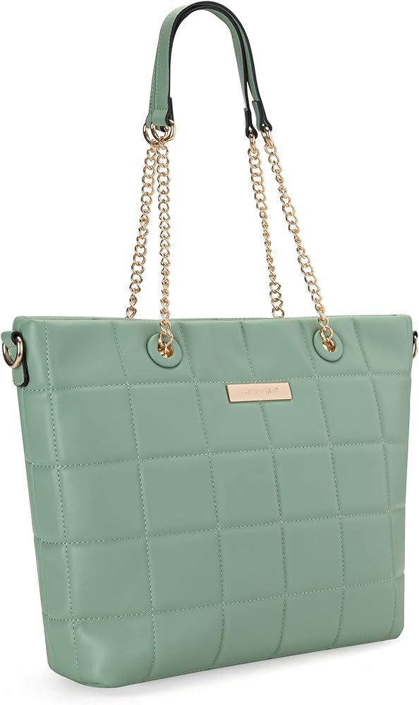 Montana West Tote Bag for Women Quilted Chain Large Handbags Elegant Purse with Adjustable Strap | Amazon (US)