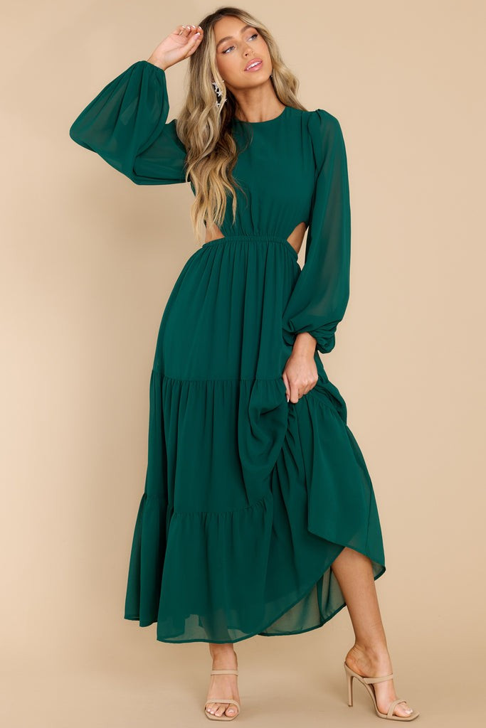 That's Rich Hunter Green Maxi Dress | Red Dress 