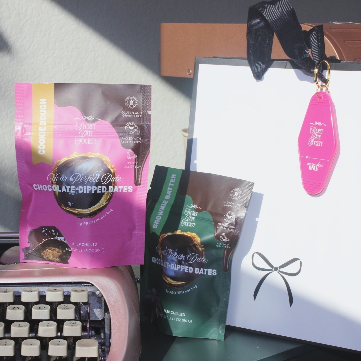 The cutest gift bag, chocolate dipped dates and a pink typewriter...

#LTKGiftGuide #LTKHoliday #LTKFindsUnder50