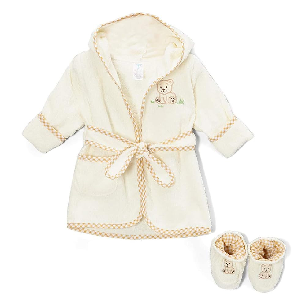 Spasilk 100% Cotton Hooded Terry Bathrobe with Booties Baby One Size Gifts — Shower | Amazon (US)