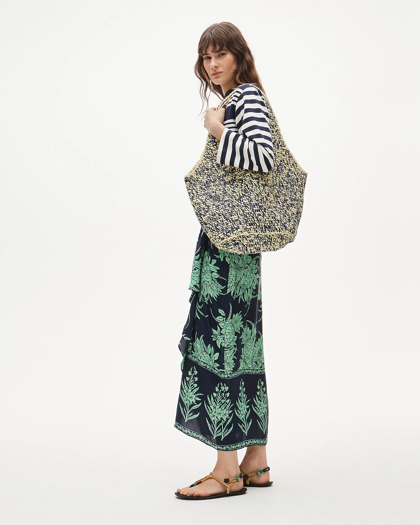 Large handwoven tote in marled straw | J. Crew US