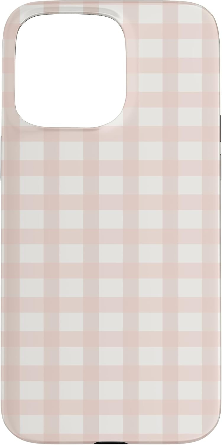 iPhone 15 Pro Max iPhone Aesthetic Pink Gingham Case | Amazon (US)