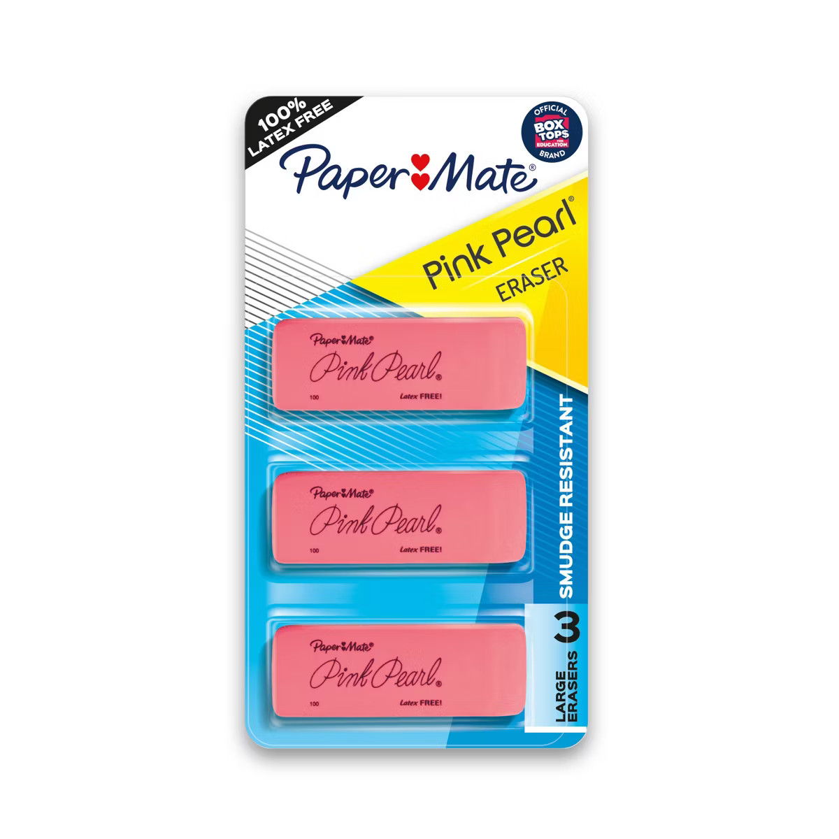 Paper Mate 3pk Pencil Erasers Pink Pearl | Target